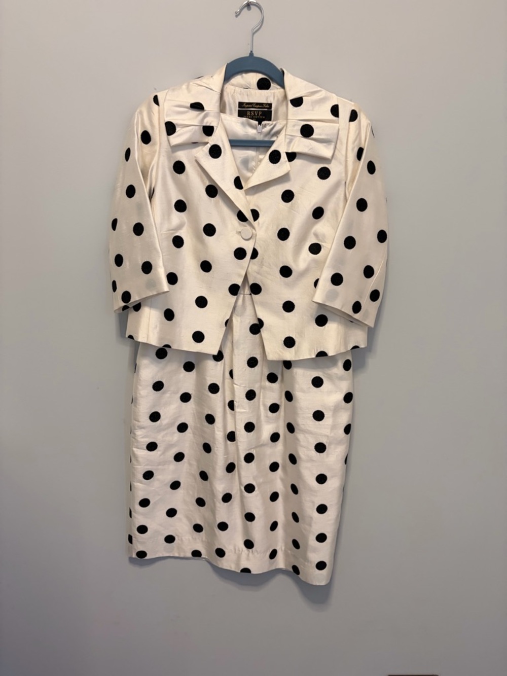 RSVP Black & White Polka Dot Midi Dress with Matching Jacket